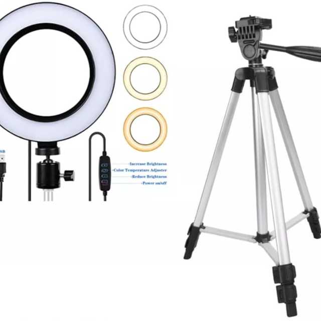 Paket Ring Fill Light Diameter 26 cm Dengan Tripod 3110 Bisa untuk live instagram Tiktok Youtube