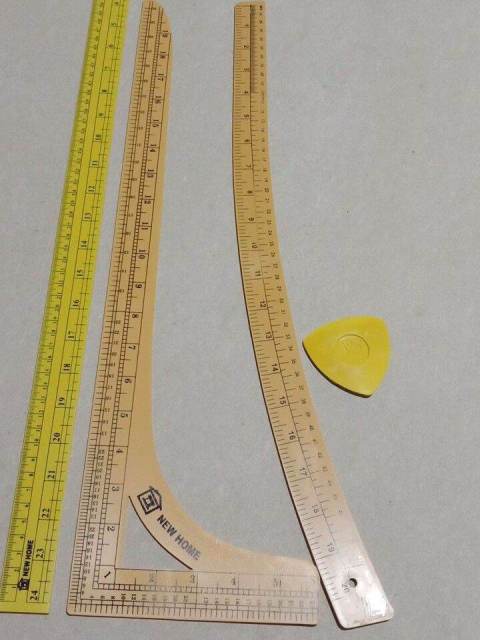 penggaris pola jahit 1 set isi 4 jenis - penggaris siku. lengkung. lurus. kapur warna acak satu ) - penggaris set kumplit - penggaris - pola jahit - jidar toko syifa toko syifa Image3