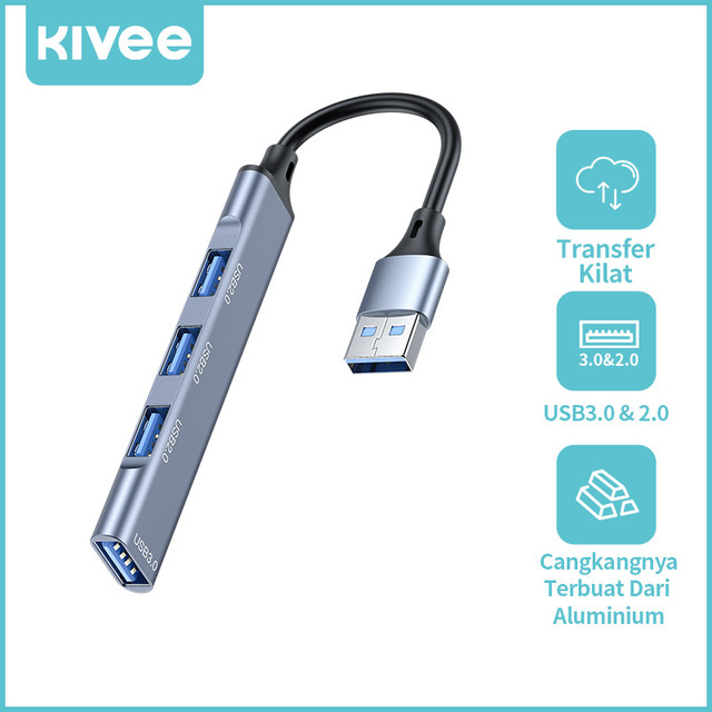 Kivee USB/Type C HUB To USB 4 Port Adapter Splitter Desktop Hub Laptop PC