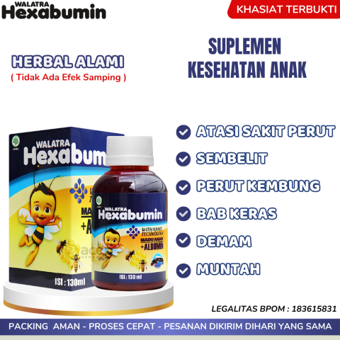 Obat Perut Kembung Untuk Bayi Sembelit Diare Pada Balita Sakit Perut Hisprung Pada Bayi Perut Bengkak Kram Perut Susah BAB Pada Anak Pelancar BAB Pada Anak Gangguan Usus Pada Anak Muntah Mual - Walatra Hexabumin Image1