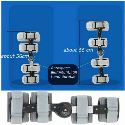 Orthopedic Hinged ROM Adjustable Sports Knee Guard Brace Support Lutut Image3