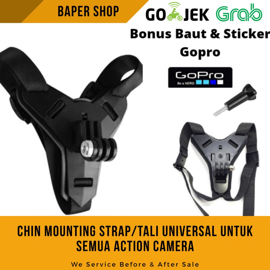 Mounting Helm Chin Mount GoPro Yi Kogan Action Cam Helmet Strap Dagu Untuk Motovlog Dji Osmo Bpro Brica Kogan Camera Motovlog Vlog