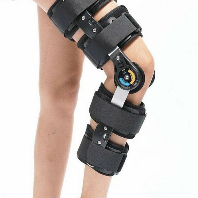 Orthopedic Hinged ROM Adjustable Sports Knee Guard Brace Support Lutut