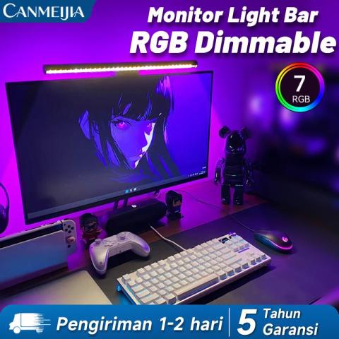 Canmeijia Led Monitor Light Bar Hanging Lamp Screen Modern Rgb Dimming Laptop Cool Lamp Screen Hanging Lights Eye-Care Adjustable Desktop Desk Reading Lamp