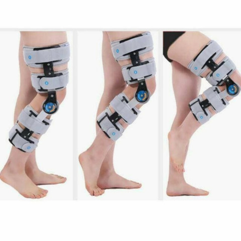 Orthopedic Hinged ROM Adjustable Sports Knee Guard Brace Support Lutut Image4