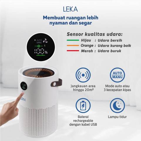LEKA AP7809 Portable Air Purifier (Rechargeable) - HEPA13 Filter HEPA Anion Ion Negatif Image6