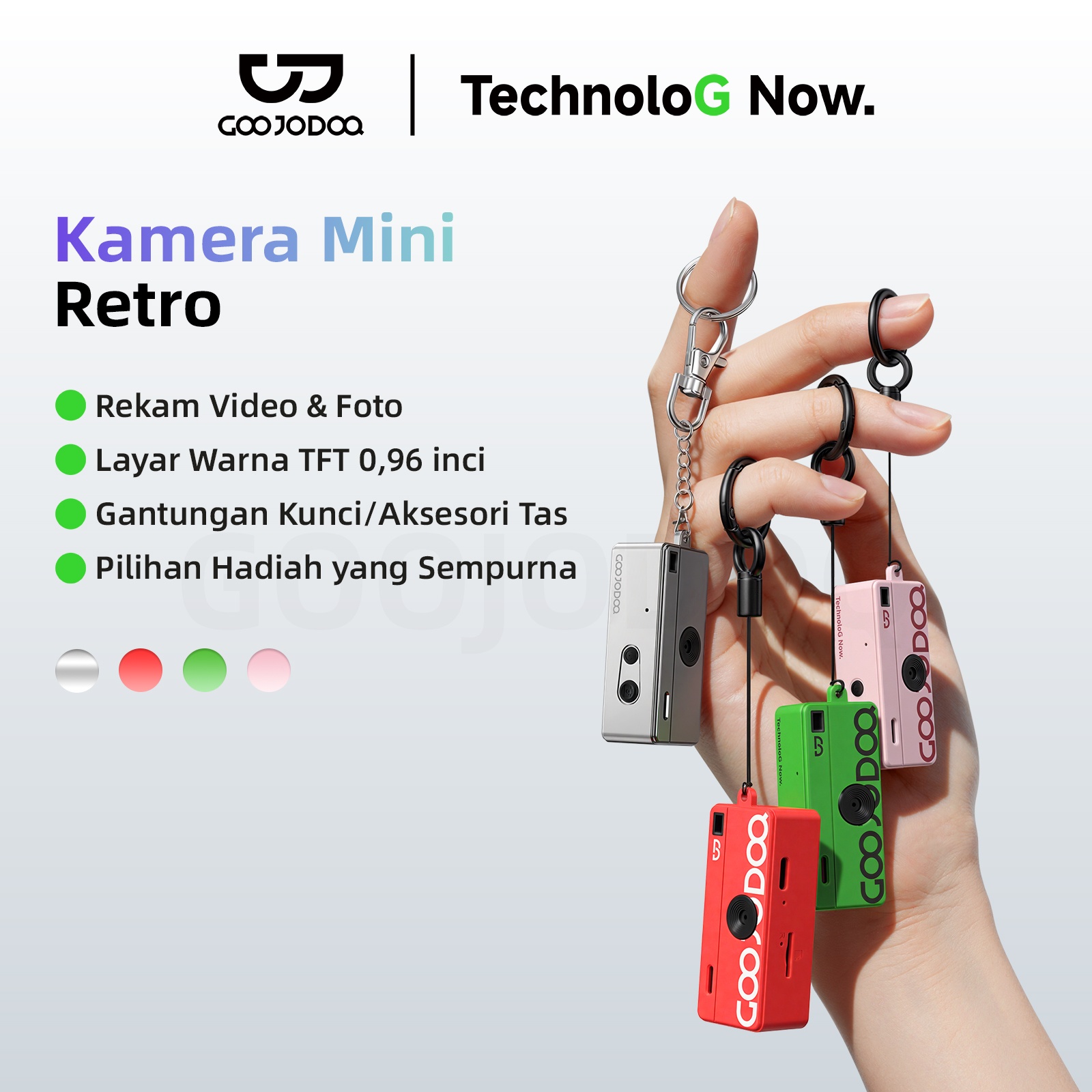 Goojodoq Thumb Keychain Camera - 720P Mini Camera, Retro Ccd Accessory, Unique Gift for Students and Friends