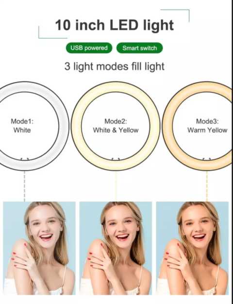 Paket Ring Fill Light Diameter 26 cm Dengan Tripod 3110 Bisa untuk live instagram Tiktok Youtube Image5