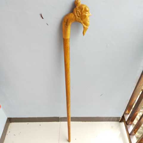 Tongkat jalan kesehatan kayu kelor emas ukir brasmana IN 166 Image3