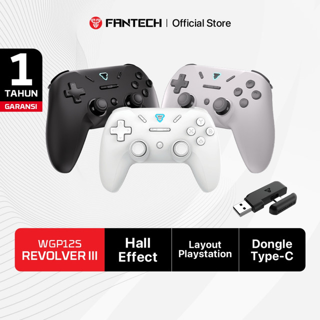 Fantech Gamepad HALL EFFECT Wireless MULTI PLATFROM Android Switch PC PS Gaming Controller REVOLVER III WGP12S Joystick