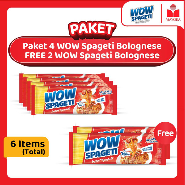 Paket 4 WOW Spageti Bolognese FREE 2 WOW Spageti Bolognese