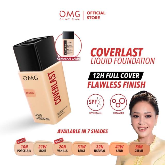OMG Oh My Glam Coverlast Liquid Foundation - Flawless Coverage & Tahan 12 Jam