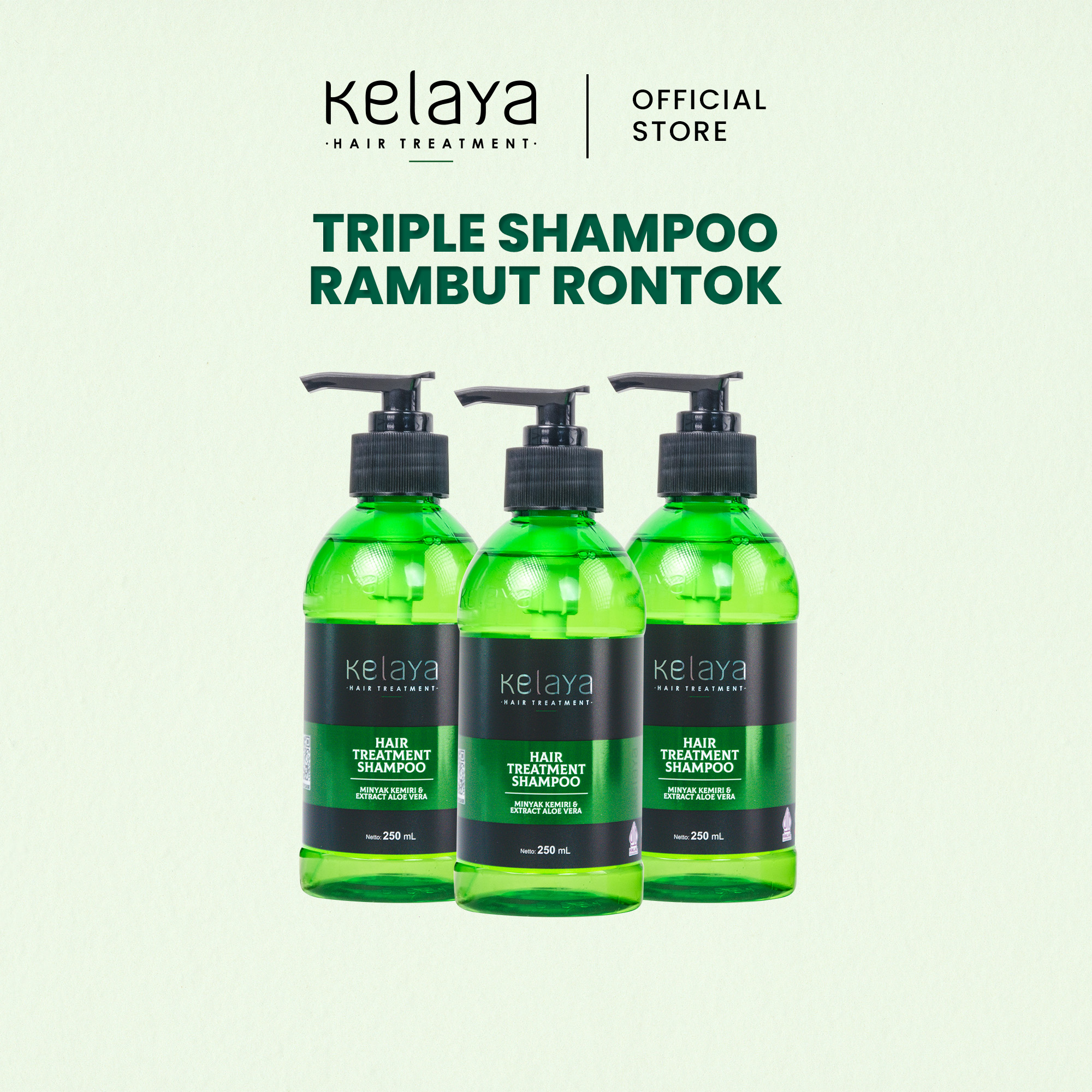 3 Pcs Kelaya Shampoo Anti Ketombe dan Rontok 250ml Hair Care Penumbuh Rambut Kulit Kepala Berminyak