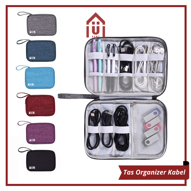 UNISO - TAS KABEL TRAVEL GADGET WATERPROOF / ORGANIZER TRAVEL / POUCH CHARGER CAMERA 3 LAYER MULTIFUNGSI