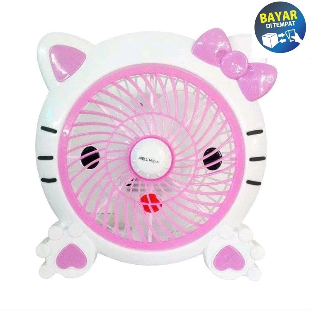 Kipas Angin Kotak Box Fan Welhome Karakter Kartun hallo ketty