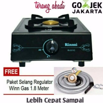 Paket Rinnai Kompor 1 Tungku RI 511 C +Paket selang winn gas Sni