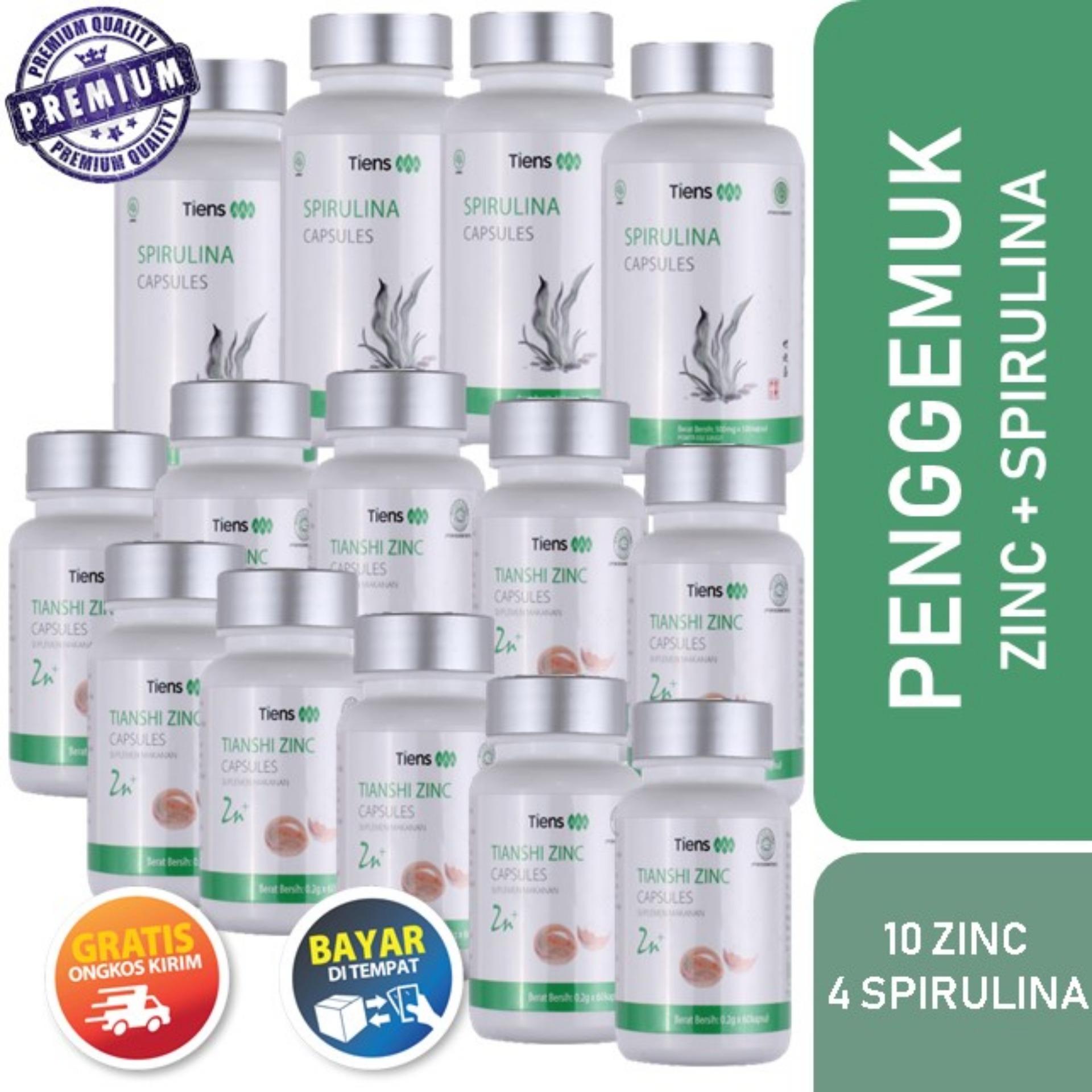 Tiens Nutrisi Fitnes Penambah Masa Otot Paket Lengkap 60 Hari [ 4 Spirulina + 10 Zinc ]