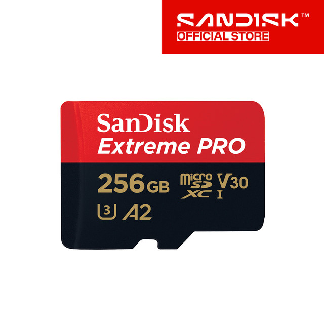 SANDISK Extreme Pro microSDXC 256GB 200MB/s A2 U3 V30 4K UHD – With Adapter