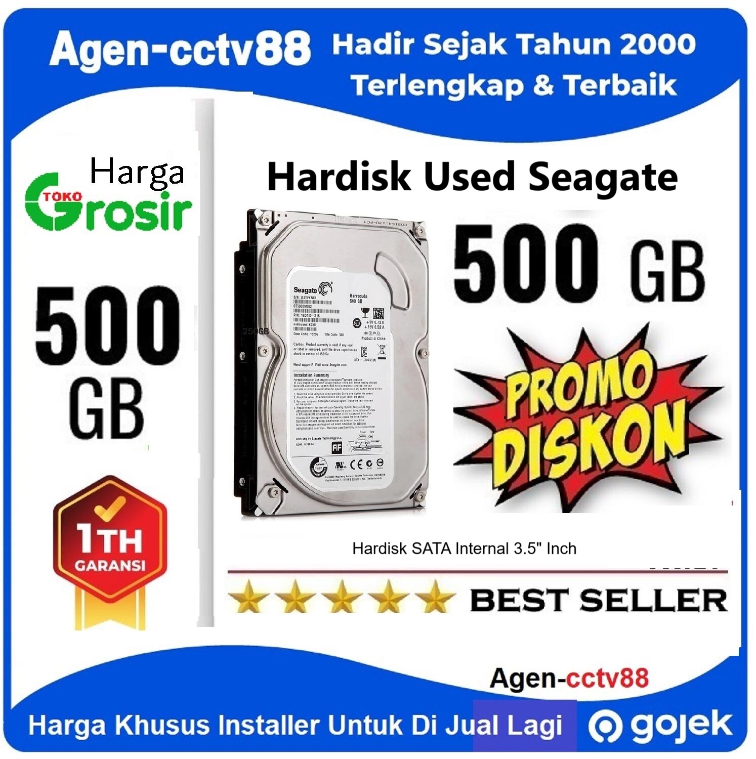 Harddisk HDD Used Hardisk Seagate 500GB Internal Sata 3.5” Harga jual lagi agen-cctv88