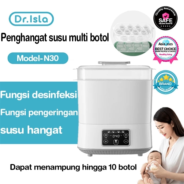 Dr.Isla Baby Bottle Sterilizer Bottle Warmer 4 in 1 High Capacity Baby Milk Bottle Dryer Bpa Free Baby Safe Sterilizer Baby Pacifier Milk Bottle Warmer Breast Milk Food Processor N30