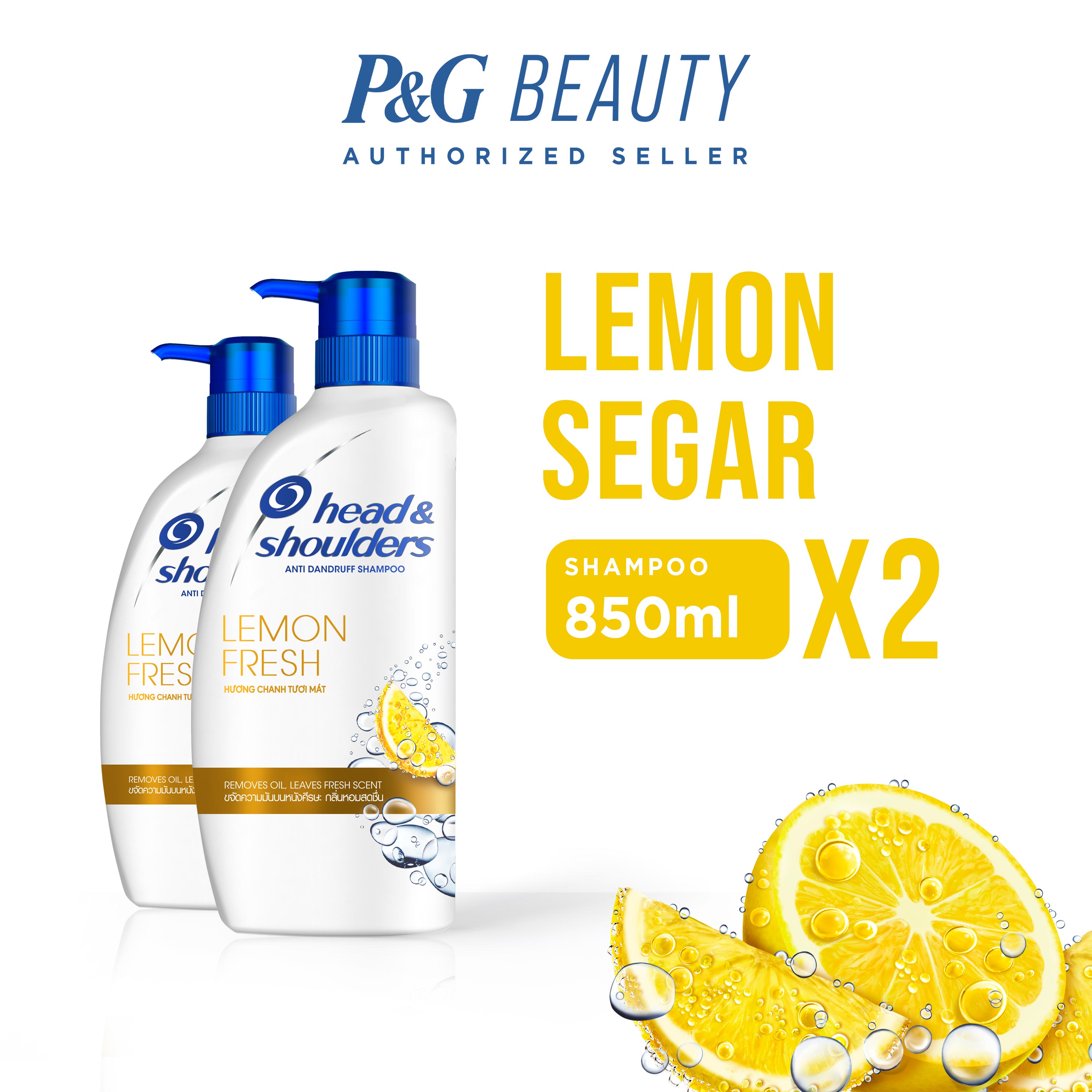 Head & Shoulders Shampoo Lemon Fresh 850 ml - Paket isi 2