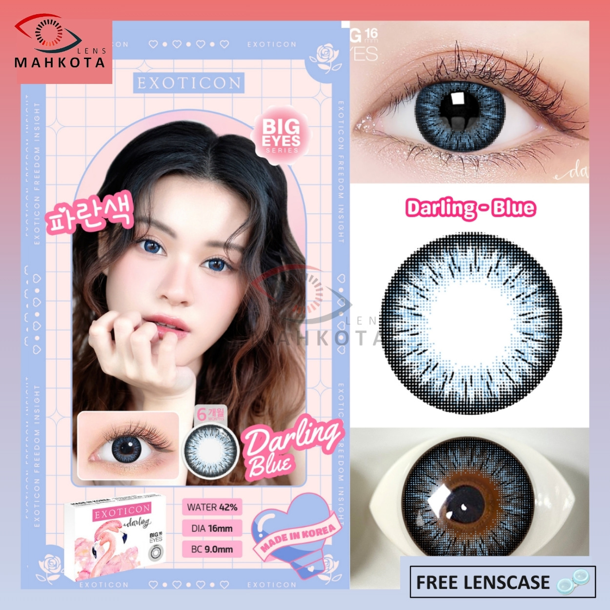 SOFTLENS X2 DARLING NORMAL & MINUS (-0.50 SD -6.00) MADE IN KOREA BY EXOTICON DIA 16MM BIG EYES