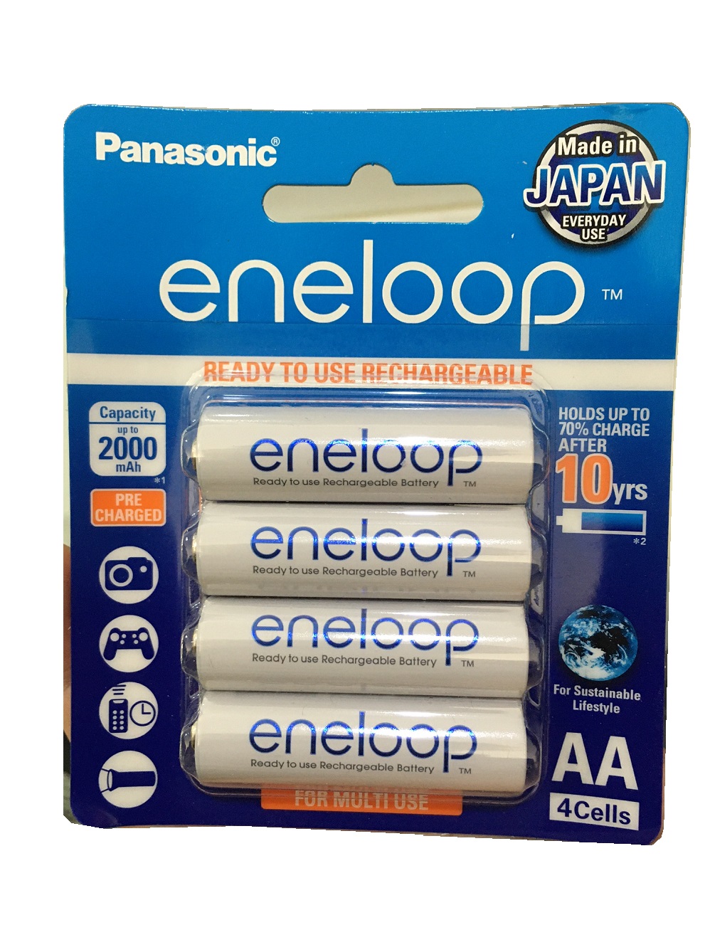 Baterai Panasonic Eneloop AA isi 4pc Original 1.2V - Battery Rechargable 4pcs - Batere A2 dapat di Charge