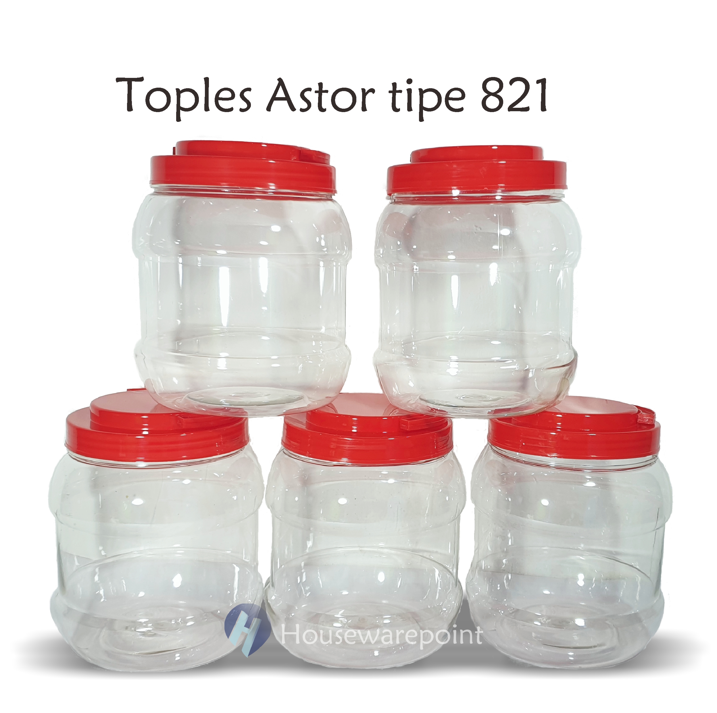 3 pcs Toples Ikan Cupang/ Toples ulir/ Toples drat/ Toples tutup merah/ Toples plastik/ Toples Astor