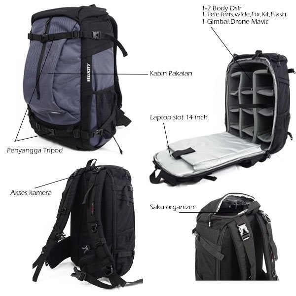 Tas Kamera Backpack Dslr Quarzel Velocity Premium