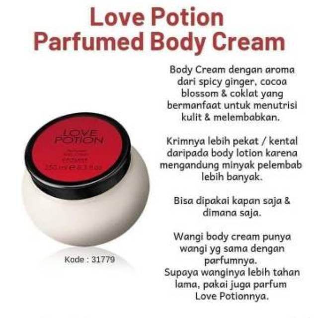 love potion perfumed body cream