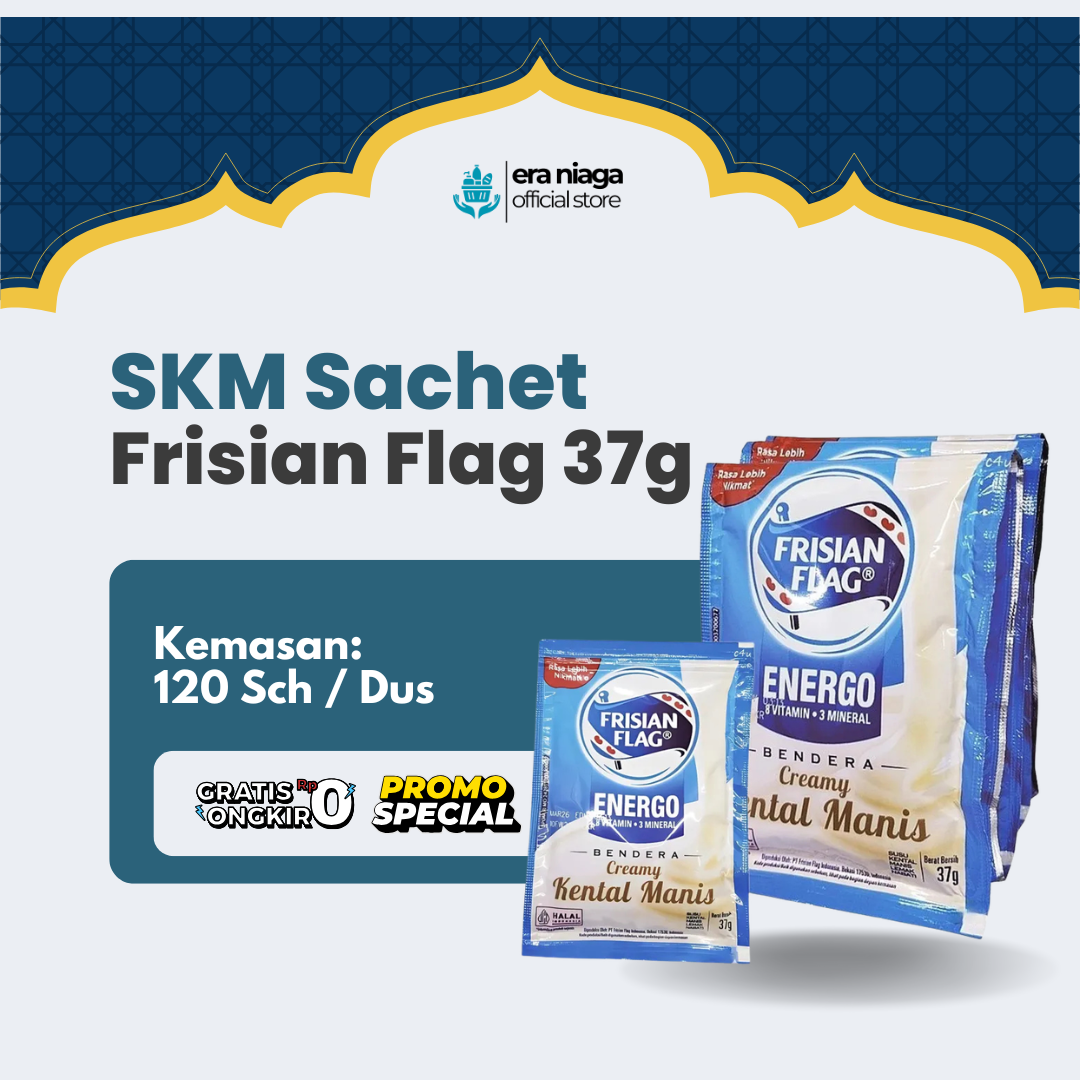 SKM FRISIAN FLAG ENERGO CREAMY / SUSU KENTAL MANIS / SUSU BENDERA KEMASAN SACHET 37 GRAM ISI 120 SACHET PER DUS