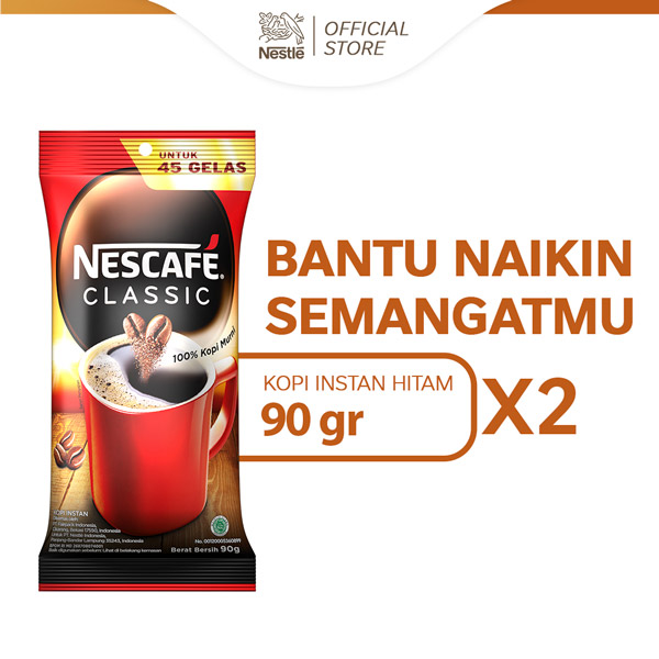 NESCAFE CLASSIC Kopi Instan Sachet Kopi Bubuk Kopi Hitam Bag 90gr x 2pcs