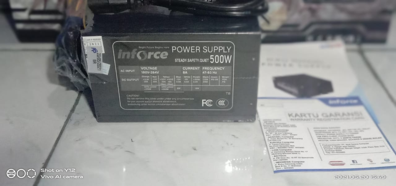 power supply inforce 500w baru dan bergaransi untuk komputer rakitan komputer gaming cocok di semua casing PC