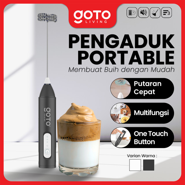 Goto [COD] Shane Milk Frother Hand Mixer Pengaduk Kopi Electric Portable