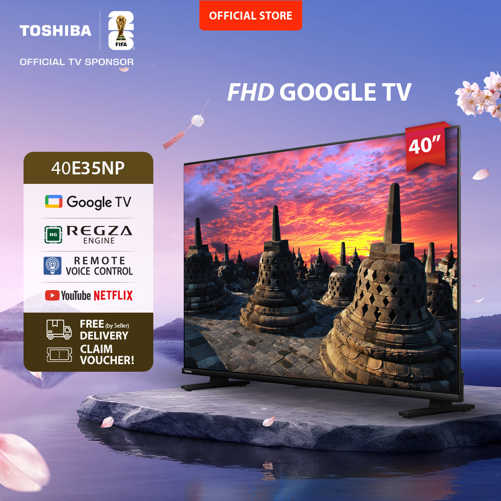 [Toshiba FHD Google TV] [SPESIAL UNTUK INDONESIA] [KHUSUS ONLINE] Toshiba TV 40" FHD Google TV - Google Assistant Netflix Disney+ Youtube Browser Regza Engine Dolby Audio Chromecast Wifi Bluetooth HDM