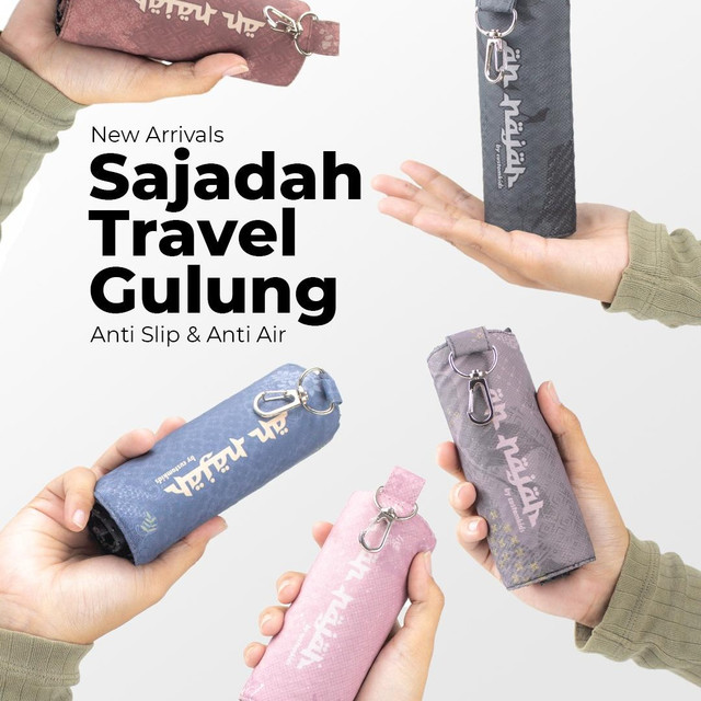 An-Najah Sajadah Traveling  Printing  Tipis   Gulung Anti Slip Premium Waterproof untuk Travel  Nyaman Motif Pouch Muslim Umroh