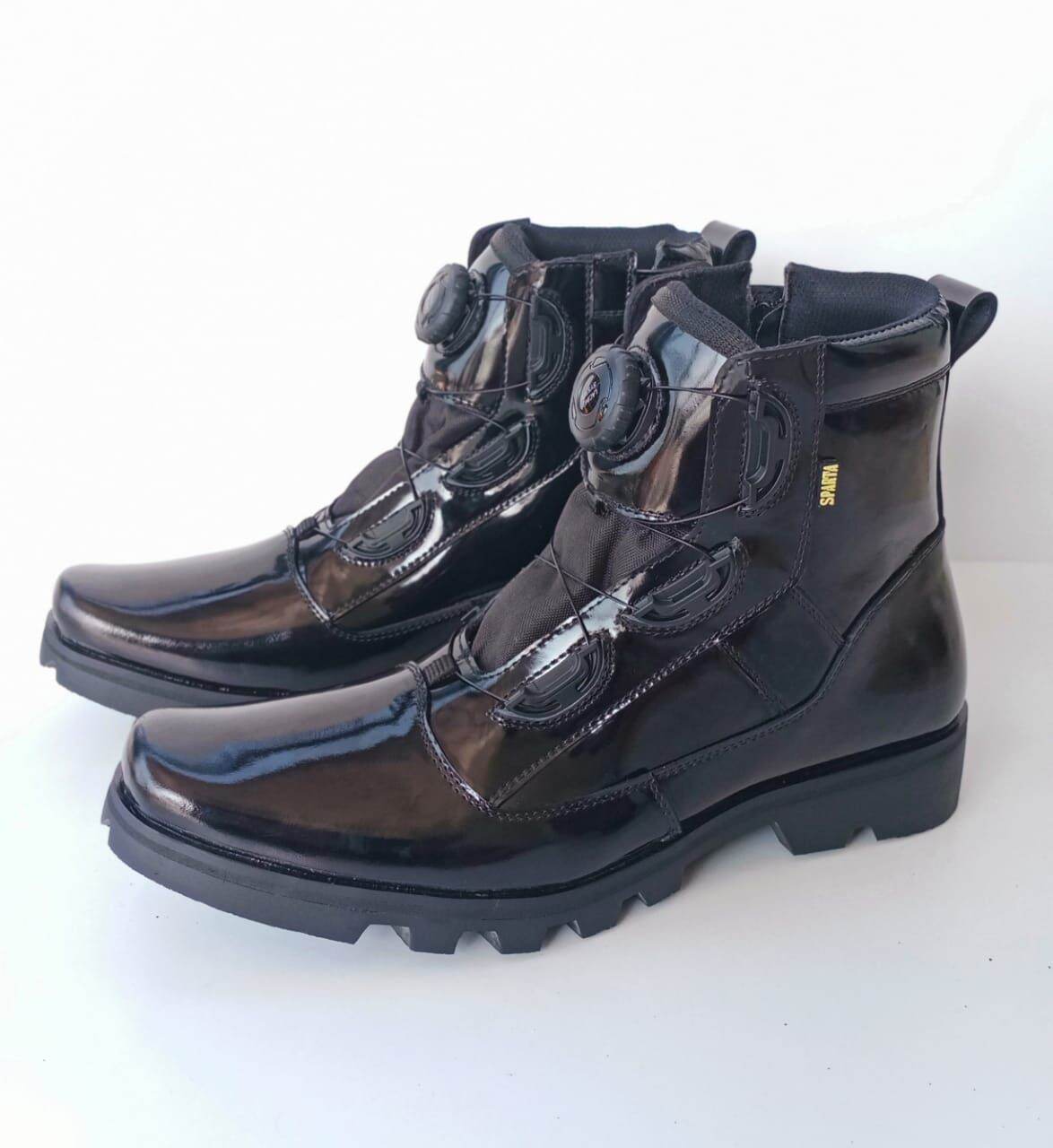 SEPATU PDH TALI PUTAR BAHAN KULIT MENGKILAP