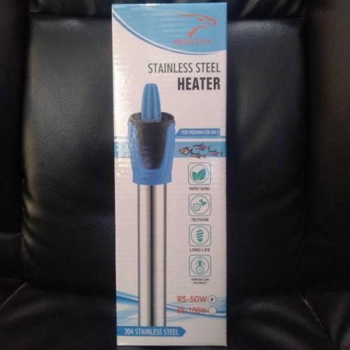 HEATER AQUARIUM ROSSTON RS 50W STAINLESS STEEL HEATER 50WATT AQUARIUM KOLAM IKAN