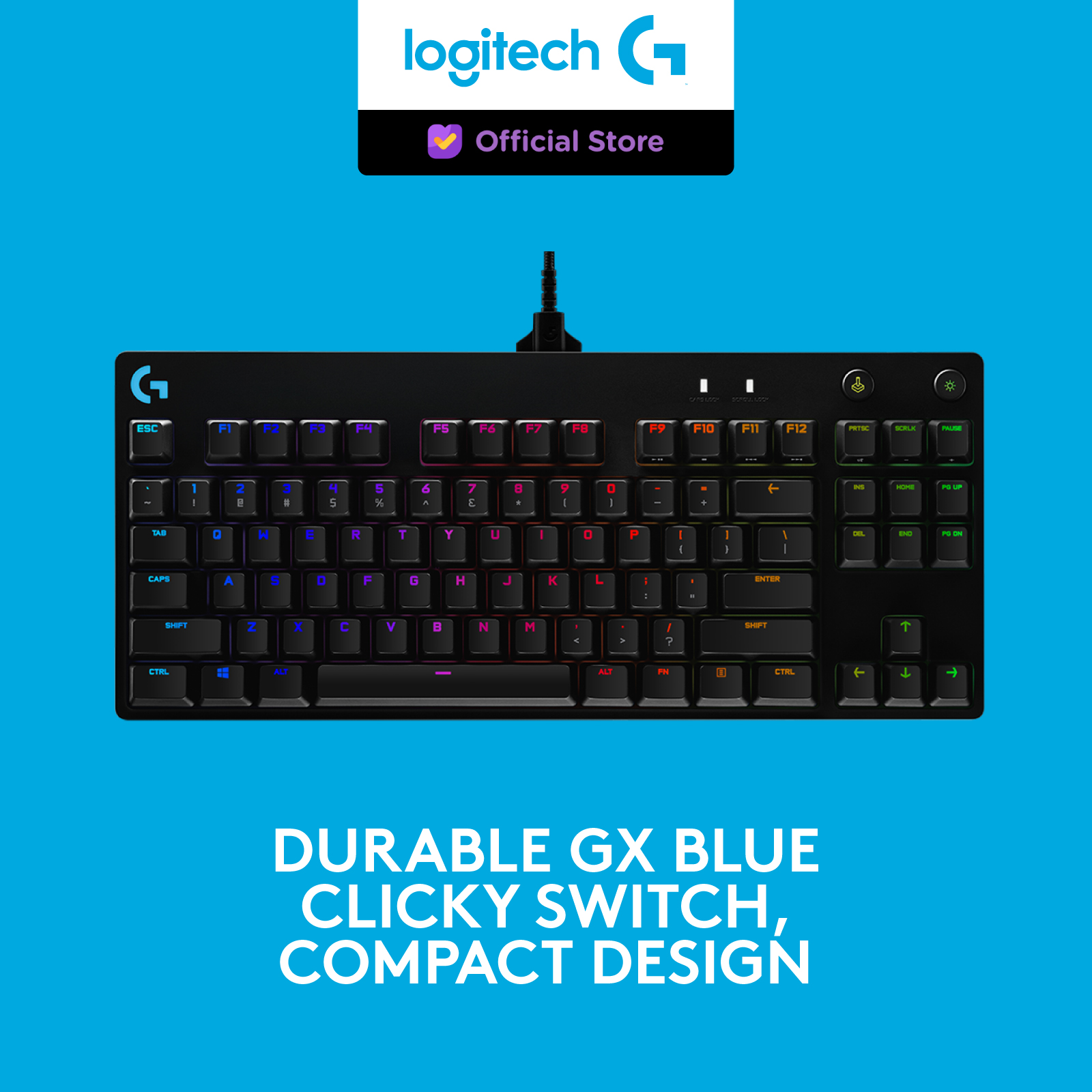 Logitech G Pro Clicky Keyboard Gaming Mechanical TKL RGB for eSports