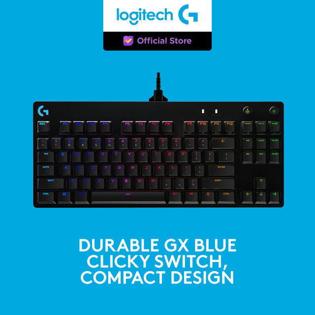 Logitech G Pro Clicky Keyboard Gaming Mechanical TKL RGB for eSports