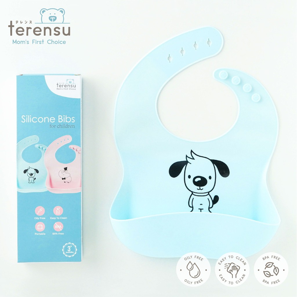 Celemek Makan Bayi TERENSU DN-03002A Baby Silicone Bibs / Celemek Silikon untuk Bayi