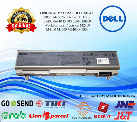 Baterai Laptop Dell Latitude E6400 E6410 E6500 E6510 E8400 M2400 M4400 M4500 M6400 M6500 Precision Series