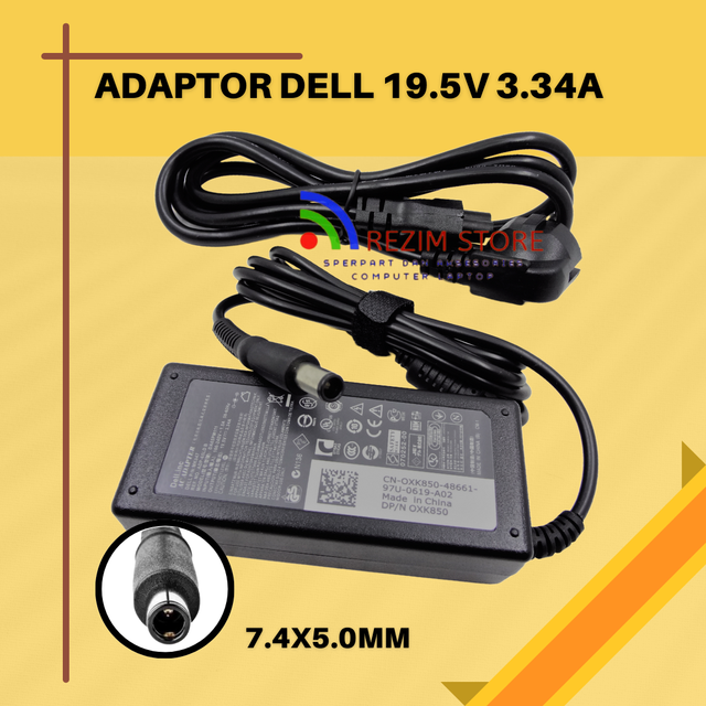 Adaptor Charger Dell 19.5V 3.34a 7.4*5.0Mm 65W Latitude 3330 3340 3440 3450 3540 6430U  E5430 Adaptor Charger Laptop Dell Latitude E5440 E5470 7480 E6540 E7440 E7450 E7250 E6440