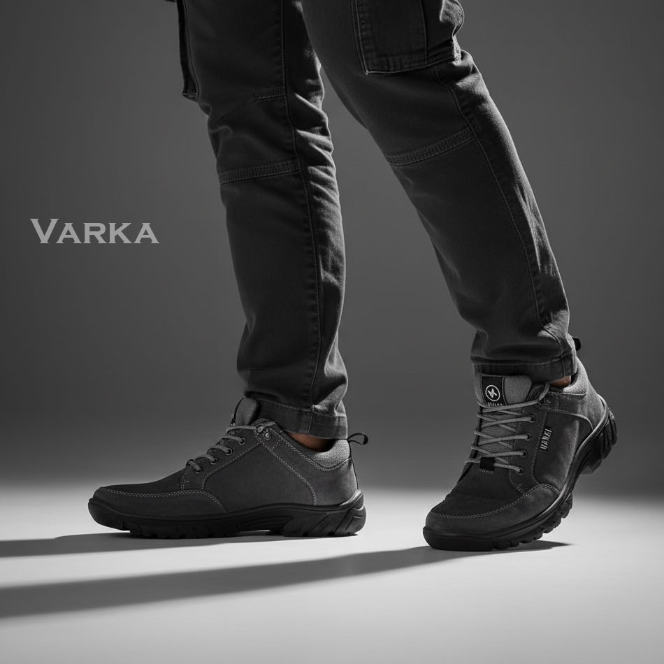 Sepatu Kasual Pria V 4901 Brand Varka Sepatu Outdoor Trekking Kuliah Kerja Hangout Trendi Berkualitas Warna Abu