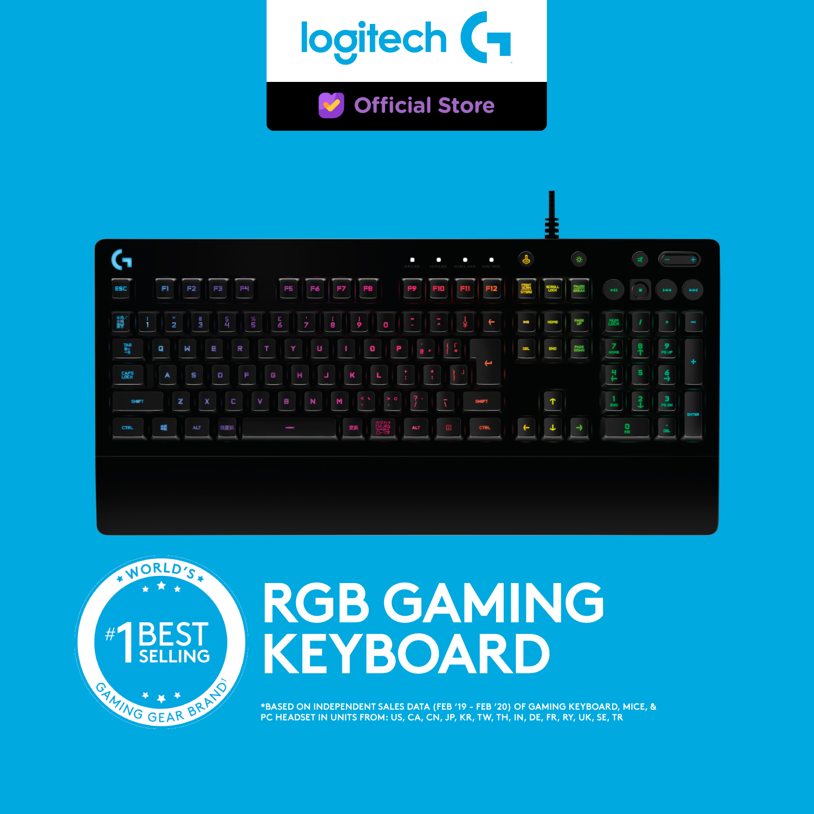 Logitech G213 Prodigy Keyboard Gaming RGB Lighting