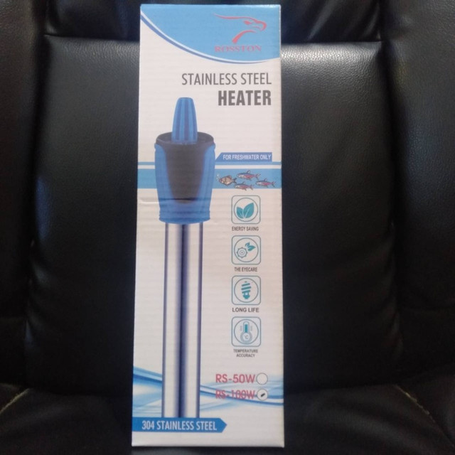 HEATER AQUARIUM ROSSTON RS 100W STAINLESS STEEL HEATER 100WATT AQUARIUM KOLAM IKAN