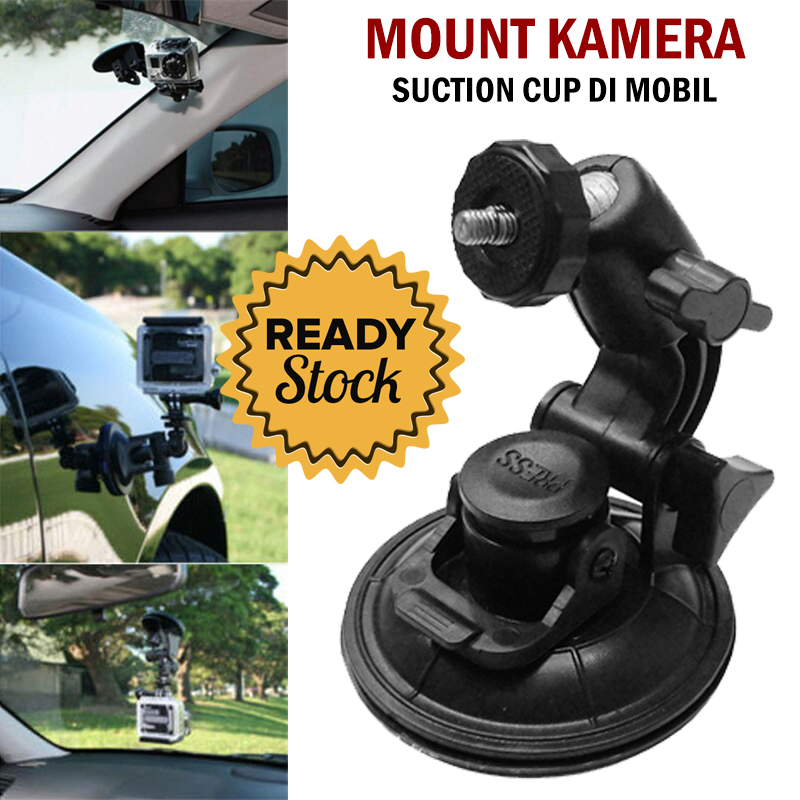 Car Window Suction Cup Tripod Kamera Mobil Dashboard Universal Socket 1/4 Screw 360° Rotation Tripod Kemera DSLR Kamera Aksi Action Camera Sport Cam GoPro Xiaomi Yi Kamera Video Vlog Konten Youtube Yo