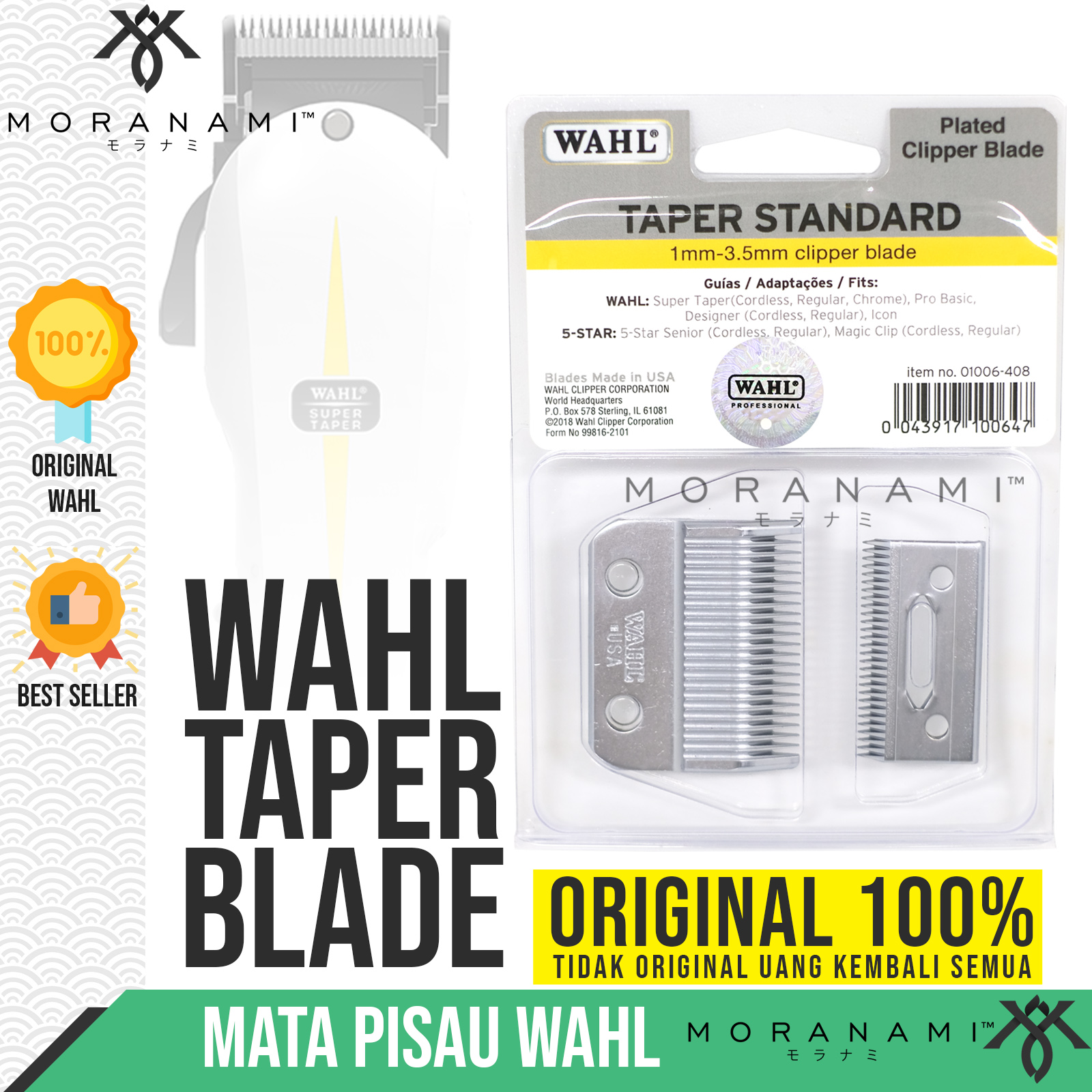 Mata Pisau WAHL Original Super Taper Blade Original USA Clipper WAHL