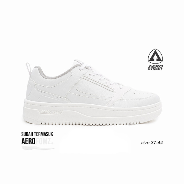 Aerostreet 37-44 Brooklyn Putih Putih Abu Muda - Sepatu Sneakers Casual Sport