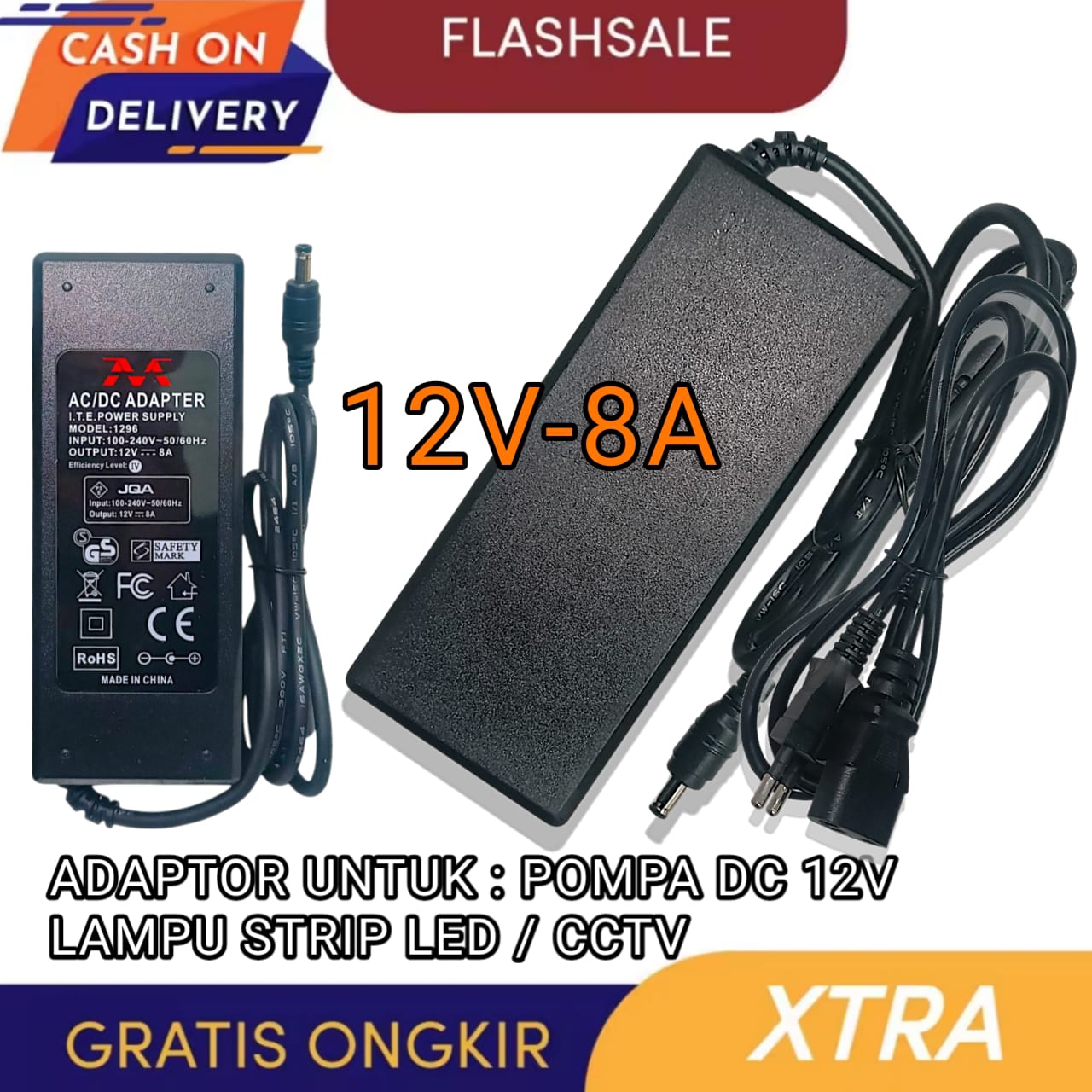 Adaptor 12v 8A Full power / ADAPTOR CCTV / ADAPTOR LAMPU LED